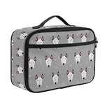 Cute Bull Terrier Faces Pattern Print Portable Lunch Bag