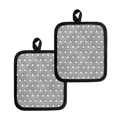 Cute Bull Terrier Faces Pattern Print Pot Holders