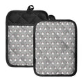 Cute Bull Terrier Faces Pattern Print Pot Holders With Pocket