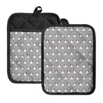 Cute Bull Terrier Faces Pattern Print Pot Holders With Pocket