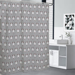 Cute Bull Terrier Faces Pattern Print Premium Shower Curtain