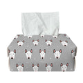 Cute Bull Terrier Faces Pattern Print Rectangle Tissue Box Cover