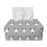 Cute Bull Terrier Faces Pattern Print Rectangle Tissue Box Cover