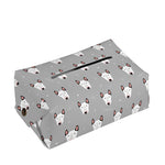 Cute Bull Terrier Faces Pattern Print Rectangle Tissue Box Cover