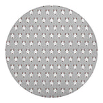 Cute Bull Terrier Faces Pattern Print Round Blanket