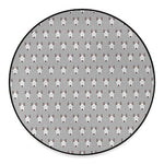 Cute Bull Terrier Faces Pattern Print Round Floor Mat