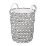 Cute Bull Terrier Faces Pattern Print Round Laundry Basket