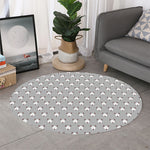 Cute Bull Terrier Faces Pattern Print Round Rug