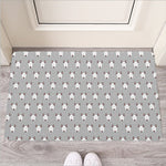 Cute Bull Terrier Faces Pattern Print Rubber Doormat