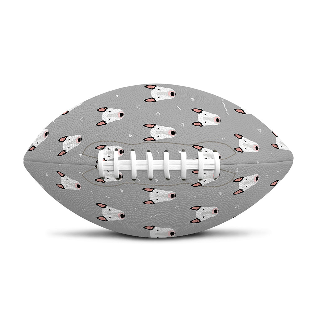 Cute Bull Terrier Faces Pattern Print Rugby Ball