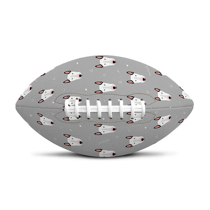 Cute Bull Terrier Faces Pattern Print Rugby Ball