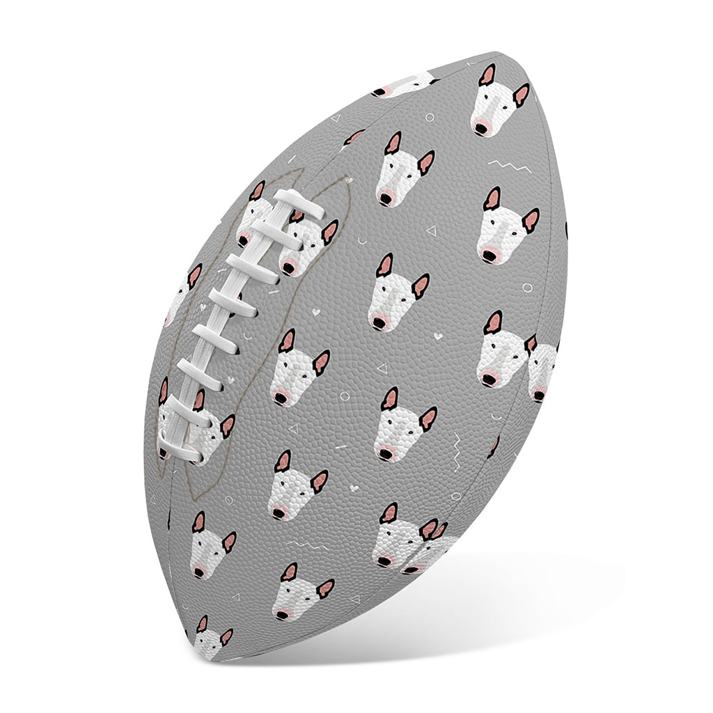 Cute Bull Terrier Faces Pattern Print Rugby Ball