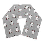 Cute Bull Terrier Faces Pattern Print Scarf