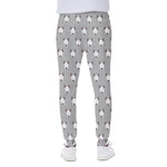 Cute Bull Terrier Faces Pattern Print Scuba Joggers