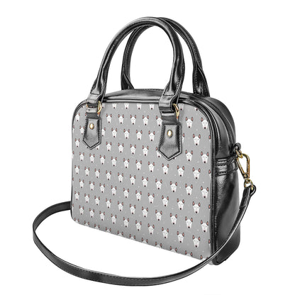 Cute Bull Terrier Faces Pattern Print Shoulder Handbag