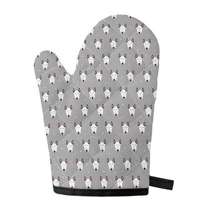 Cute Bull Terrier Faces Pattern Print Single Oven Mitt