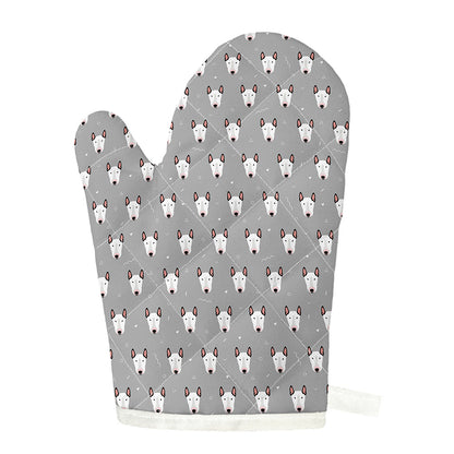 Cute Bull Terrier Faces Pattern Print Single Oven Mitt