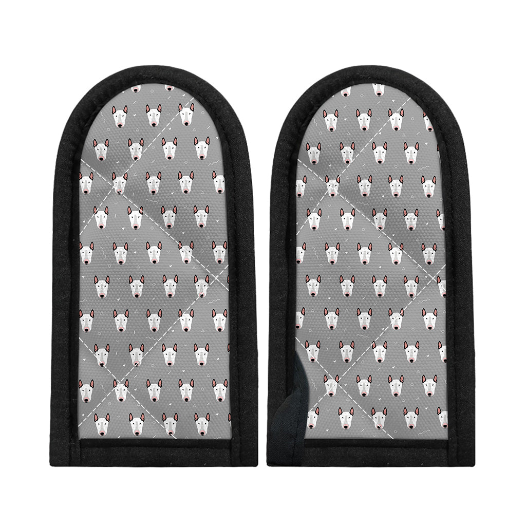 Cute Bull Terrier Faces Pattern Print Skillet Handle Cover