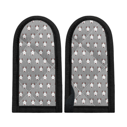 Cute Bull Terrier Faces Pattern Print Skillet Handle Cover