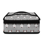 Cute Bull Terrier Faces Pattern Print Small Lunch Bag