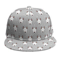 Cute Bull Terrier Faces Pattern Print Snapback Cap