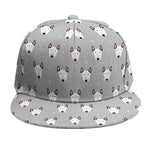 Cute Bull Terrier Faces Pattern Print Snapback Cap