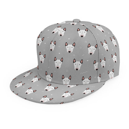 Cute Bull Terrier Faces Pattern Print Snapback Cap