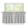 Cute Bull Terrier Faces Pattern Print Tier Curtains