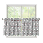 Cute Bull Terrier Faces Pattern Print Tier Curtains