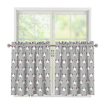 Cute Bull Terrier Faces Pattern Print Tier Curtains