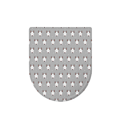 Cute Bull Terrier Faces Pattern Print Toilet Lid Cover