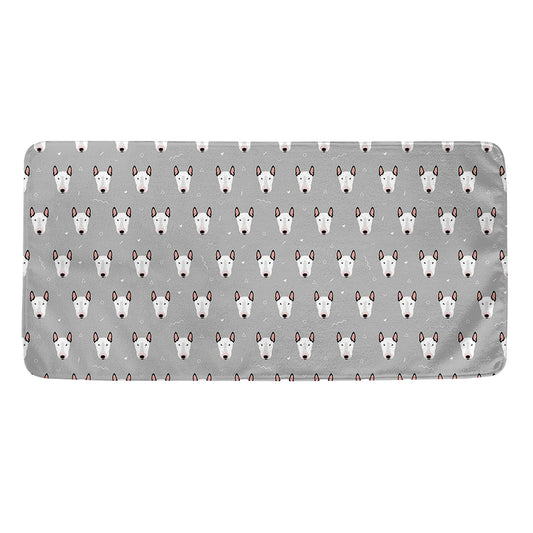 Cute Bull Terrier Faces Pattern Print Towel