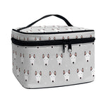 Cute Bull Terrier Faces Pattern Print Travel Makeup Bag