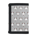 Cute Bull Terrier Faces Pattern Print Trifold Wallet