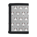 Cute Bull Terrier Faces Pattern Print Trifold Wallet