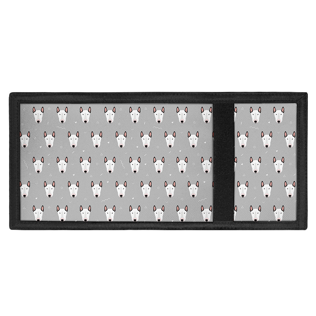 Cute Bull Terrier Faces Pattern Print Trifold Wallet