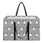 Cute Bull Terrier Faces Pattern Print Utility Tote Bag