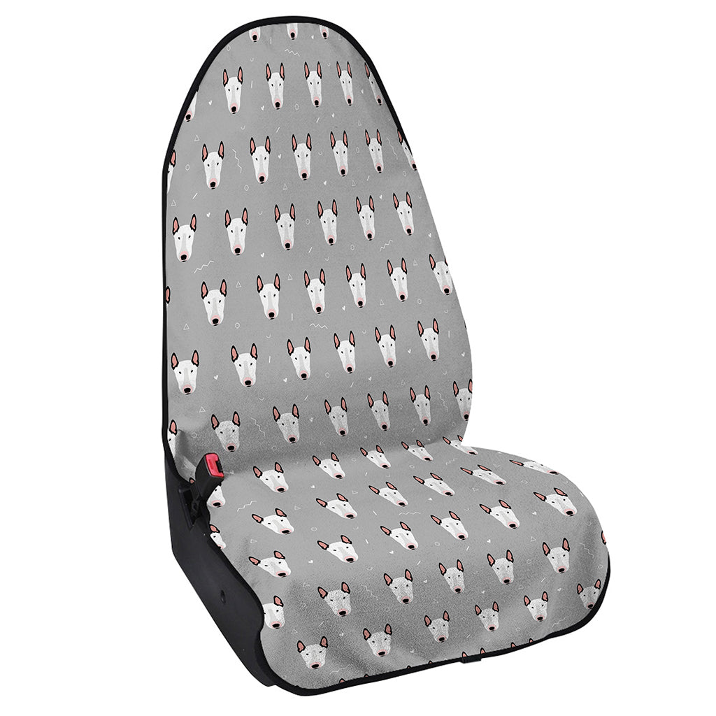 Cute Bull Terrier Faces Pattern Print Waterproof Car Seat Cover