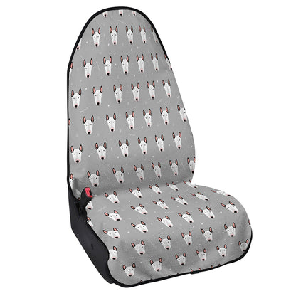 Cute Bull Terrier Faces Pattern Print Waterproof Car Seat Cover