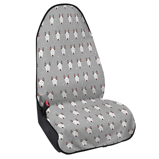 Cute Bull Terrier Faces Pattern Print Waterproof Car Seat Cover