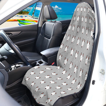 Cute Bull Terrier Faces Pattern Print Waterproof Car Seat Cover