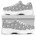 Cute Bull Terrier Faces Pattern Print White Chunky Shoes