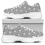 Cute Bull Terrier Faces Pattern Print White Chunky Shoes