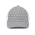 Cute Bull Terrier Faces Pattern Print White Mesh Trucker Hat