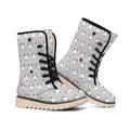 Cute Bull Terrier Faces Pattern Print Winter Boots