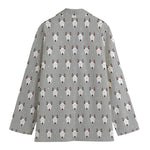 Cute Bull Terrier Faces Pattern Print Women's Cotton Blazer
