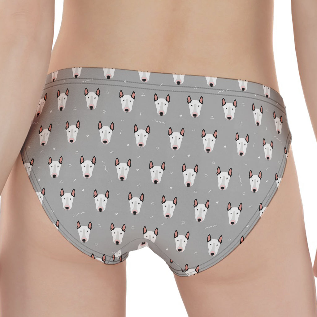 Cute Bull Terrier Faces Pattern Print Women's Panties