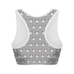 Cute Bull Terrier Faces Pattern Print Women's Sports Bra
