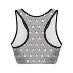 Cute Bull Terrier Faces Pattern Print Women's Sports Bra