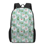 Cute Cactus And Llama Pattern Print 17 Inch Backpack